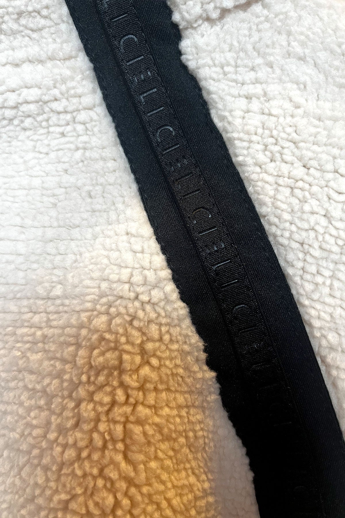 close up detailing on Tina Teddy Jacket